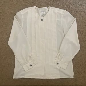 Vintage Jones New York Pleated Career Blouse Sz M